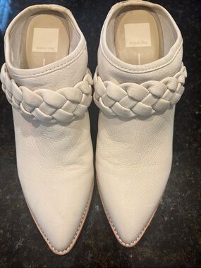 Dolce Vita Cream Braided Leather Mule Slides